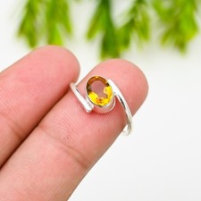 Citrine Gemstone 925 Sterling Silver Ring Handmade Jewelry Ring For Gift