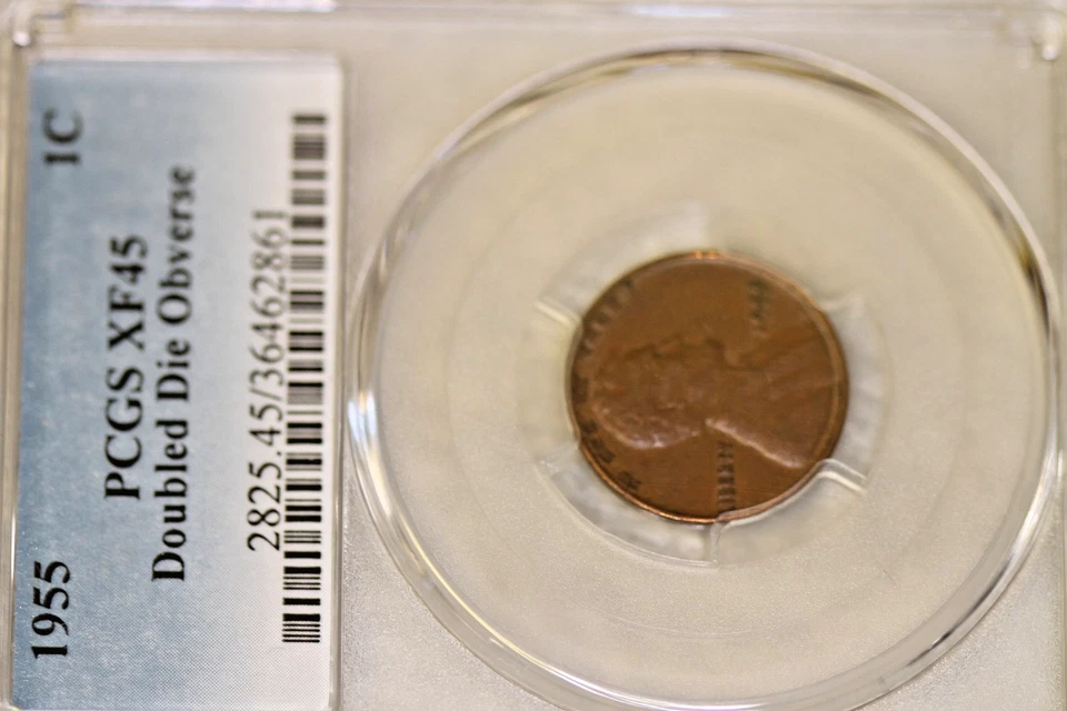 1955 P DDO Lincoln 1C Cent/Penny PCGS XF45 Doubled Die Obverse Error - Image 3 of 4