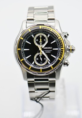 Seiko Chronograph Mechanical Quartz  42mm Watch SNN245P1 Full Set + 2 Straps