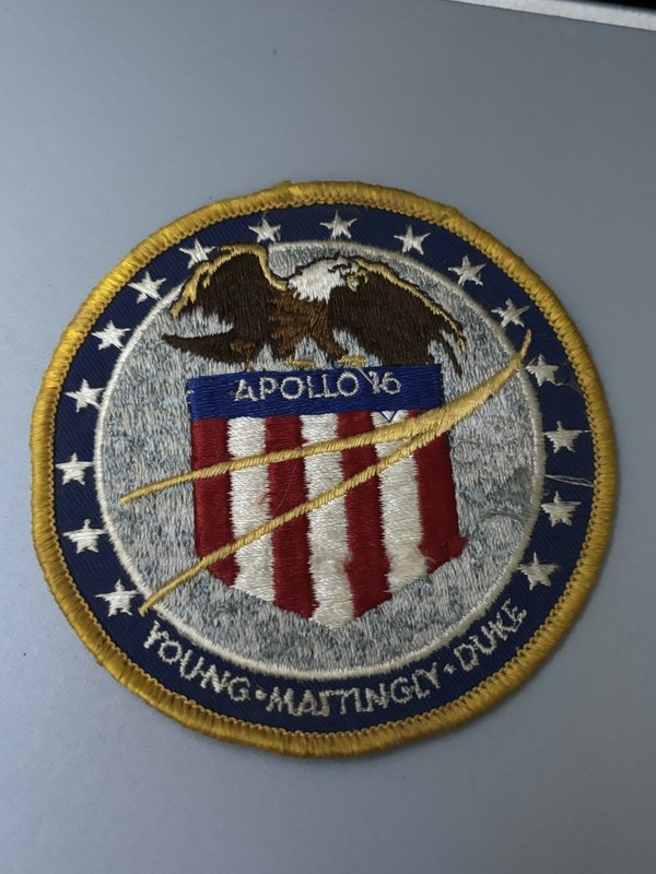 70s Vtg Apollo 16 Crew NASA Patch 4” Young Mattingly Duke Cloth Back