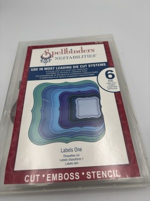 Spellbinders Nestabilities Labels One Die Set 6 Nesting Dies-Cut Emboss Nesting