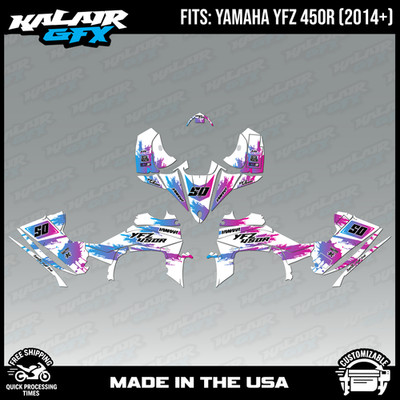 Graphics Kit for Yamaha YFZ450R (2014+) YFZ-450R Splash Series-Magenta 16mil