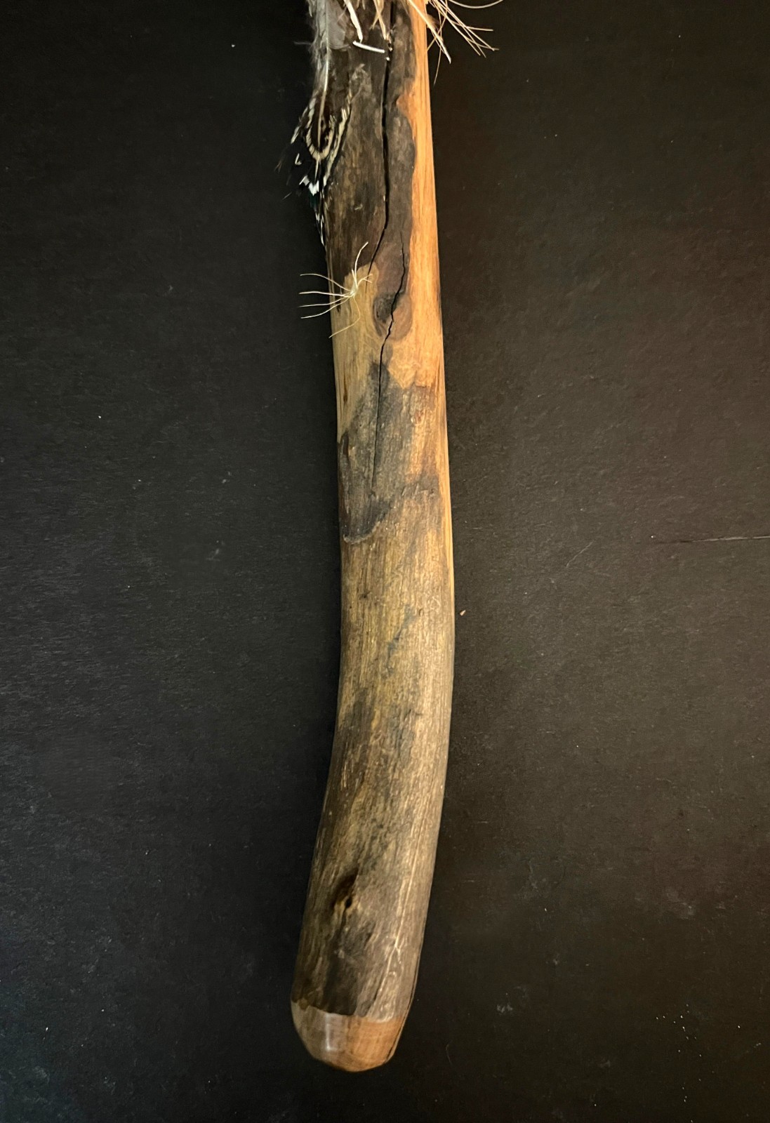 SIOUX BUCKSKIN RATTLE w/WOOD HANDLE Authentic Antique Native American Art