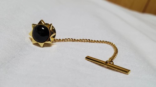 Givenchy Black Flower Cufflink with Cabochon Stone Luxury Jewelry