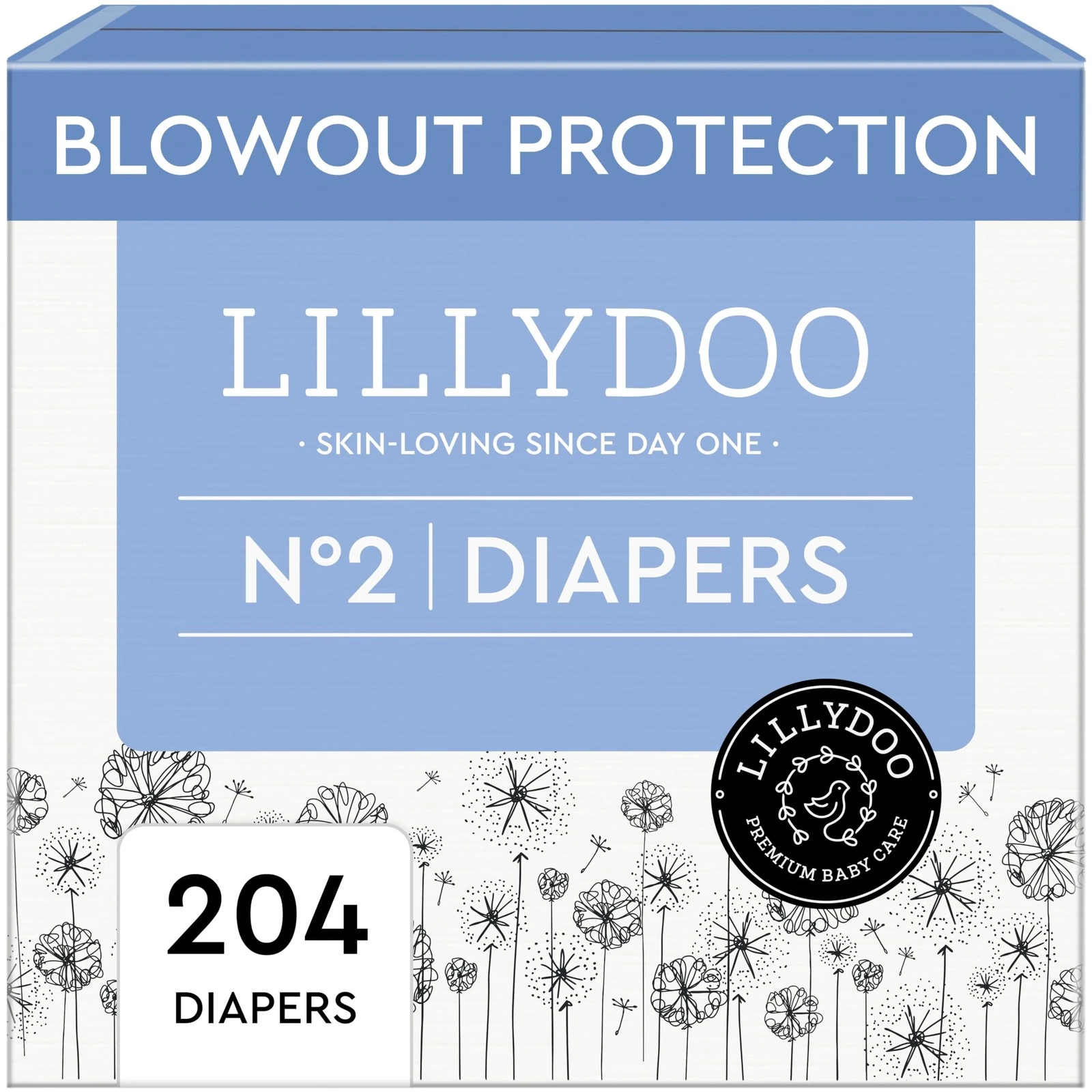 Baby Diapers Size 2 (9-18 lbs) - 204 Count Monthly Supply, Leak Protection