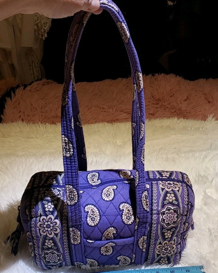 Vera Bradley Medium Shoulder Bag Handbag Purple Paisley