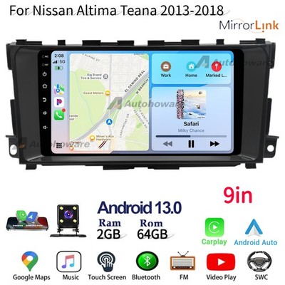 9'' Android 13 Car Radio BT 2+64G For Nissan Altima Teana 2013-2018 Apple Carplay