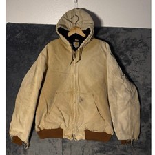 Carhartt J140 BRN Distressed/Sun Faded Active Jacket Hooded Made In USA! Large