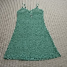 Victoria  s Secret Lace Sheer Lingerie Slip Dress Sz M Medium Teal Green