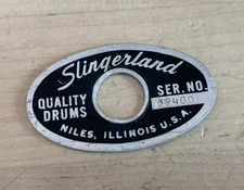 Slingerland 70s Vtg Black Silver Niles Oval Badge Snare Tom Bass Drum Ser 39400