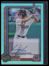 2025 Topps Pro Debut #PD-188 Casey Cook Base Autographs Aqua Foil #/75