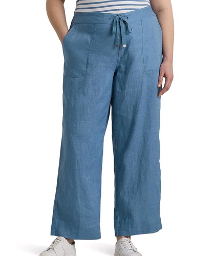 Lauren Ralph Lauren, Lauren Ralph Lauren 100% Linen Wide Leg Crop Pull On Pants 20W 46×26