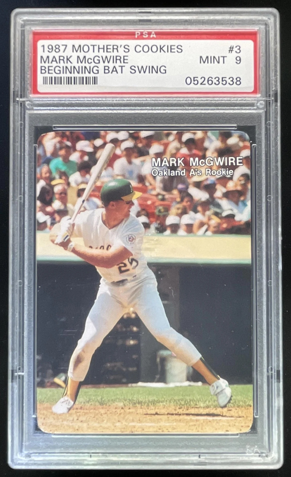 1987 Mother's Cookies Beginning Bat Swing #3 Mark McGwire PSA 9