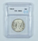 1942-D Walking Liberty Half Dollar MS63 ICG *0187