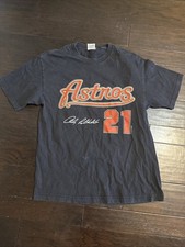 Houston Astros Andy Pettitte Shirt Men’s Medium Vintage Y2K Brick Red Script #21