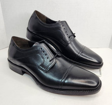 Johnston Murphy Dress Shoes Sheepskin Mens 9M Black Cap Toe Lace Up 20-1277