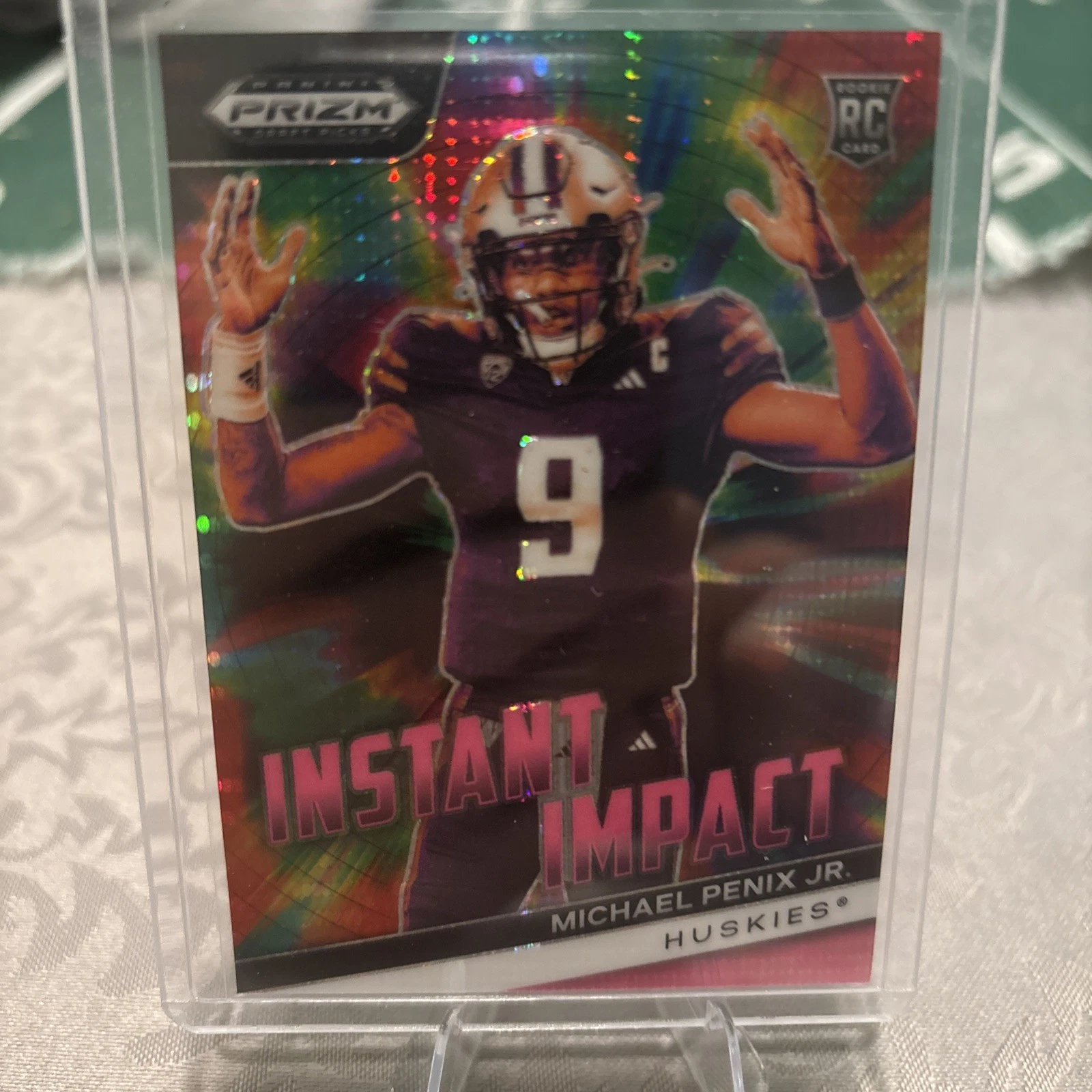Michael Penix Panini Prizm Draft Picks Instant Impact #IIMPJ Green Pulsar