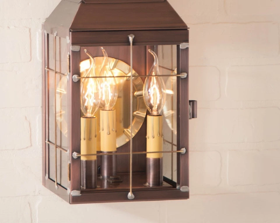 Irvin's Country Tinware Martha's Wall Lantern in Antique Copper - Image 3 of 3