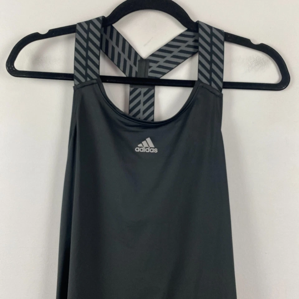 Adidas Y-Dress Tennis Dress Womens Medium Black Gray Racerback - Image 2 of 4