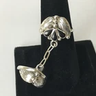 Vintage Navajo Native American silver black onyx slave Ring size 7.75 4.76grams