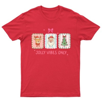 Jolly Vibes Only Weihnachten Rentier Weihnachtsbaum Feiertage Herren Damen Grafik T-Shirt