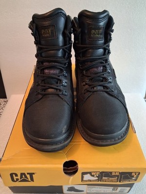 CAT Manifold Work Boots Steel Toe Waterproof Slip Resist BLACK 10.5 US Excellent