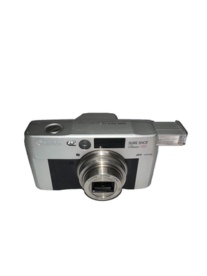 #ad Canon Sure Shot Classic 120 Caption Camera 35mm Silver PARTS REPAIR READ DESC $34.99