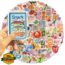 100Pcs Vintage Aesthetic Stickers Girly Coquette Food Vinyl Decals Laptop