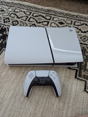 Sony PlayStation 5 Slim White Console 1TB with Controller