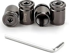 4pcs Anti-theft Locking Tire Valve Stem Capswith O-ring Se Color Black 4pcs