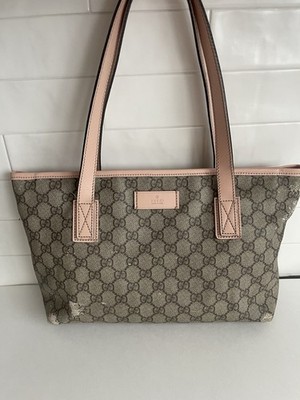 Authentic Gucci Monogram Supreme Small Joy Tote Pink Leather | eBay