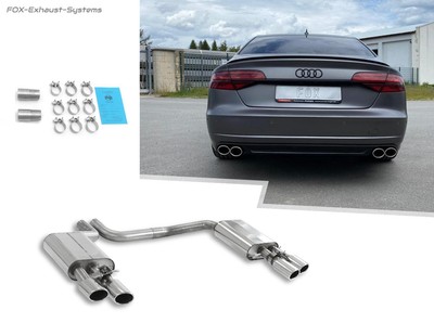 Stainless steel duplex sport exhaust incl. Cover Audi S8 4H each 2x100x77mm