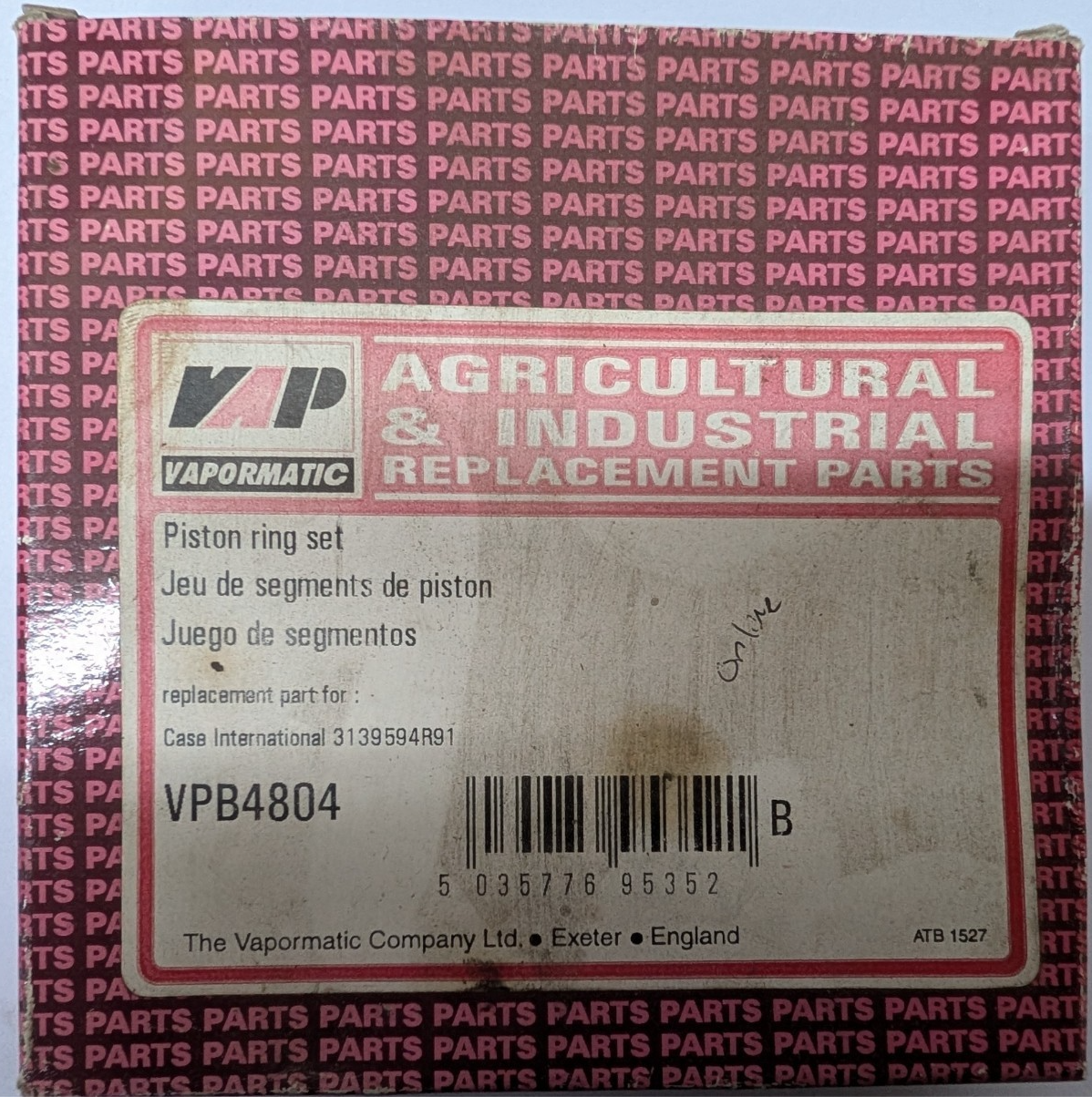 VAPORMATIC VPB4804 Piston Ring Kit for CASE IH 3000 2.9 1994-1998