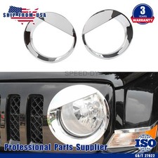 Fit Jeep Patriot 2011-2017 Pair Front Headlight Lamp Trim Cover Angry Eyes Style Fit Jeep Patriot 2011-2017 Pair Front Headlight Lamp Trim Cover Angry Eyes Style