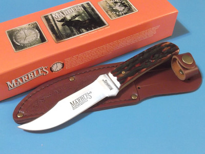 MARBLES MR403 OUTERS Stag Bone full tang fixed blade knife 7 1/4'' overall NEW!