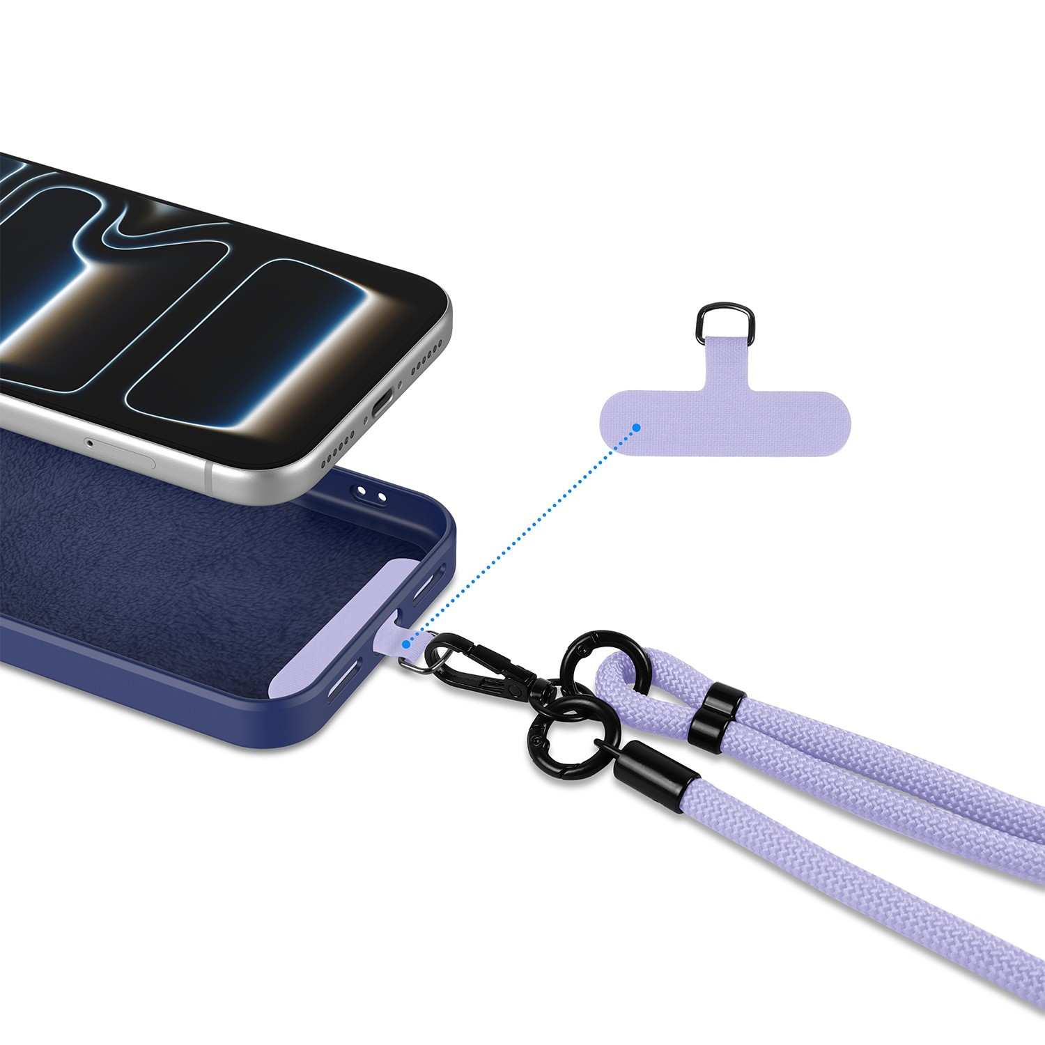 2 Pack Cell Phone Lanyard Crossbody Adjustable Neck Strap with 2 Pc Tether Tabs