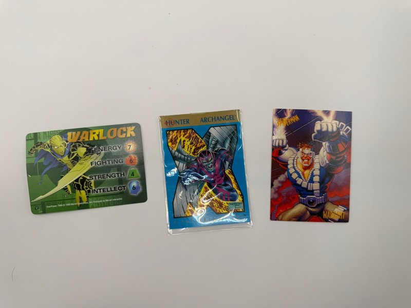 Lot of 3 Misc. Marvel Character Cards, Warlock, Hunter Archangel, Warrent