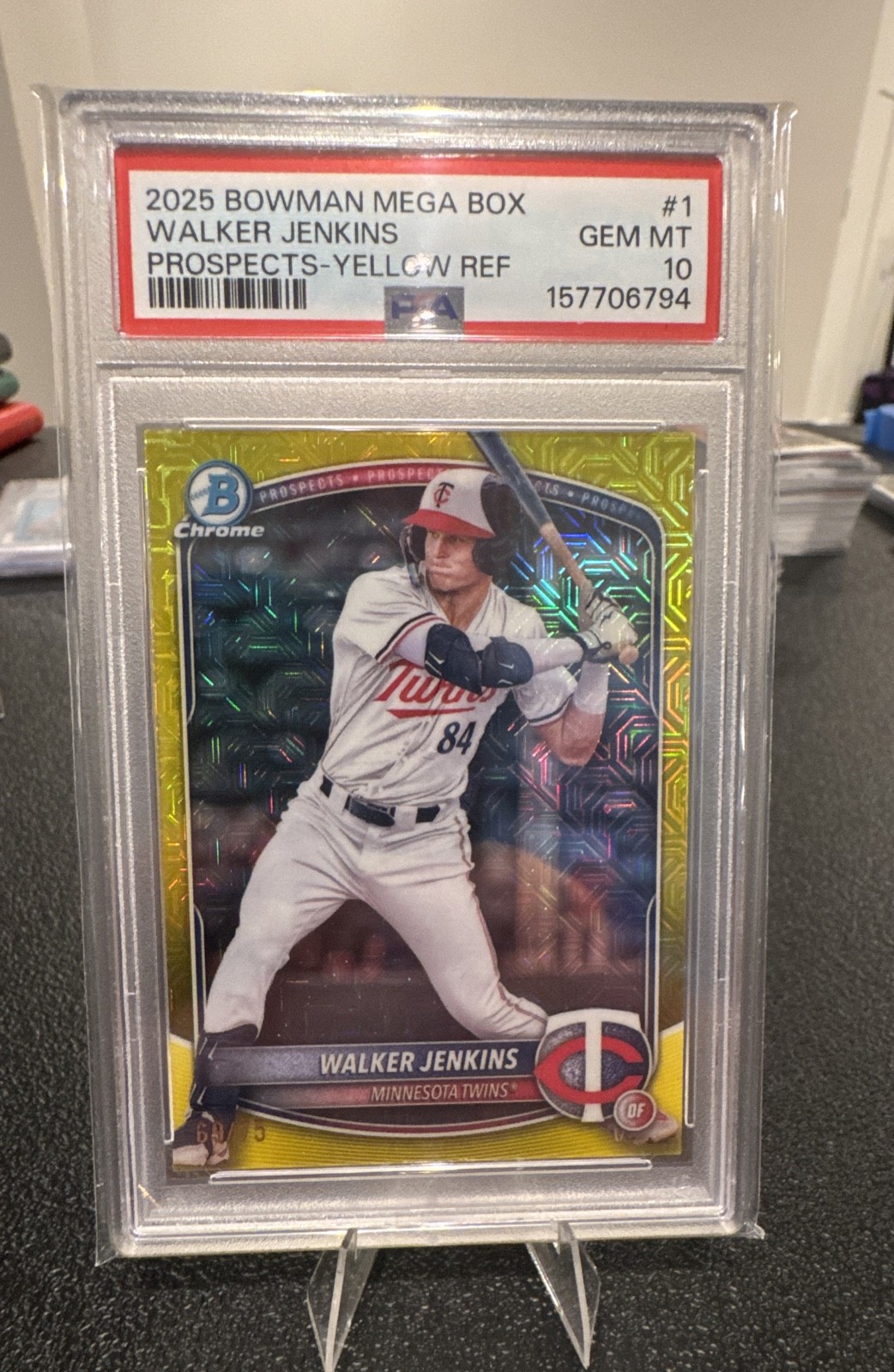 2025 Bowman - Chrome Prospects Walker Jenkins Yellow Mojo Refractor /75 (RC)