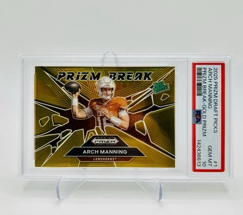 2025 Panini Prizm Draft Picks Football Break Gold Arch Manning #1 PSA 10