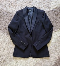 Yves Saint Laurent Black Tuxedo Blazer Uniform Made In Italy Womens Size 36