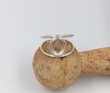 925 Sterling Silver Oval Bezel Cup Ring Setting 12x10mm Collet Blank DIY Jewelry