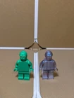 Lego "Prototype" C-3PO Minifigure Lot of 2 Trans-Purple Satin? & Green Mono