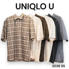 UNIQLO U Boxy shirt Plain check Unisex 482497 482498 XS-4XL Japan New 2026 SS