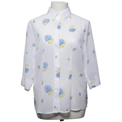 BPC Selection, Bluse, Größe: 38, Weiß/Blau/Grün, Polyester, Blumen, Damen #4ue