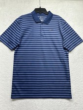 Nike Mens Size S Blue Striped Victory Dri Fit Polo Shirt