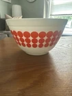 Vintage Pyrex Orange Polka Dot Mixing Nesting Bowl #401 USA Milk Glass