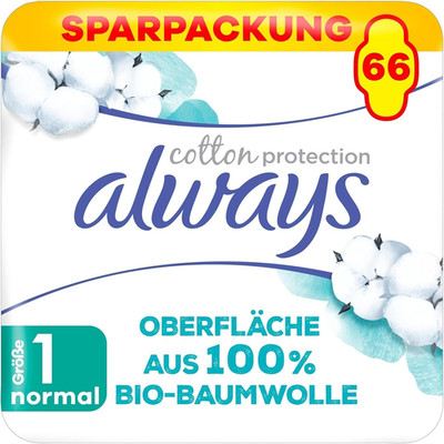 Always Ultra Binden Damen Gr. 1, Cotton Protection Normal, 66 Damenbinden Mit Fl