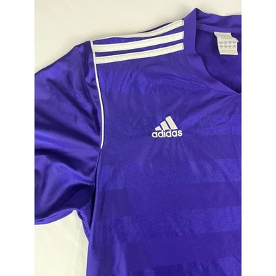 Adidas Climalite Purple Striped Athletic Soccer Jersey Men's Size XL