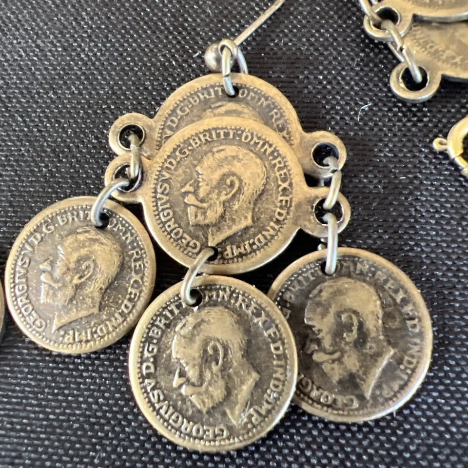 1917 Reino Unido Georgivs V D G:Britt:Rex FD:Def:Ind:Imp. Brincos/pulseira de gota 29 moedas - Imagem 3 de 4