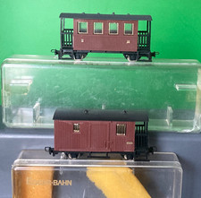 EGGER-BAHN HOe 009 P41/P42 4 WHEEL COACH 2nd/3rd & LUGGAGE VAN - BROWN LIVERY